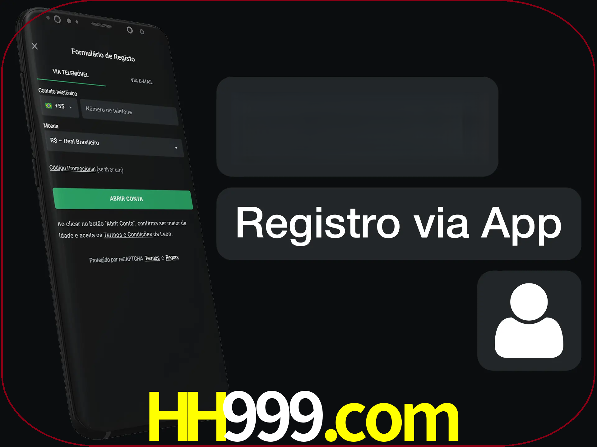 Registre-se com duas etapas usando o aplicativo.