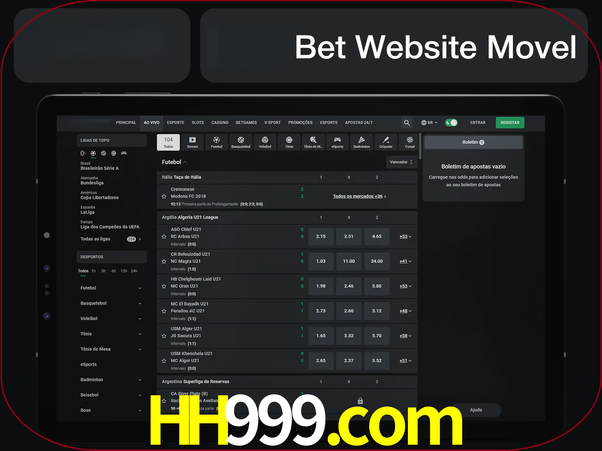 Use nosso website em qualquer dispositivo.